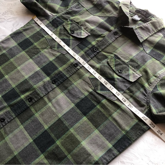 Diamond Jack Green/Gray Plaid Western Style Button-Up Shirt Women’s Size L Top - Picture 13 of 16